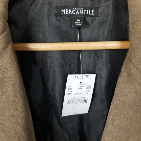 New Jcrew Mercantile Moto Faux Suede Taupe Jacket womans size Medium - Picture 3 of 6